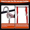 Fire Escape Ladder, 13 Ft 2 Story Collapsible Lightweight Ladder with 2 Heavy Hooks & Wide Feet, Reusable Anti-Slip Emergency Ladder for Windows & Balconies