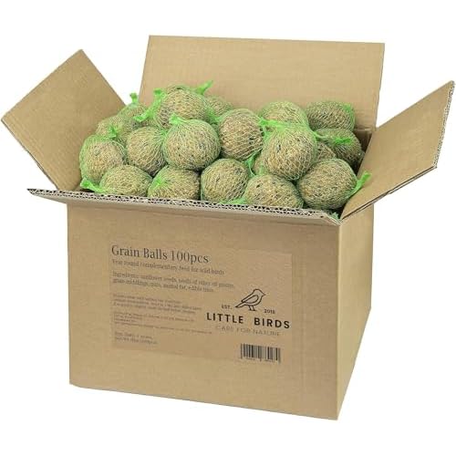 Care4Nature 100 Boules de Graisse Oiseaux du Jardin – Boule de Graisse Oiseaux Exterieur – Ingrédients Naturels et Haute Valeur Nutritionnelle – À Utiliser Toute l&rsquo;année