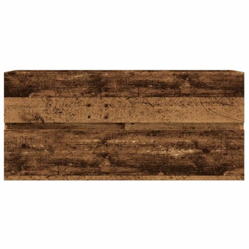 Mueble de lavabo rústico de 100x38,5x45 cm en madera de baño 5