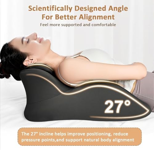 YNOXXTYB Memory Foam Wedge Pillow, 27° Ergonomic Reading Pillow - 5