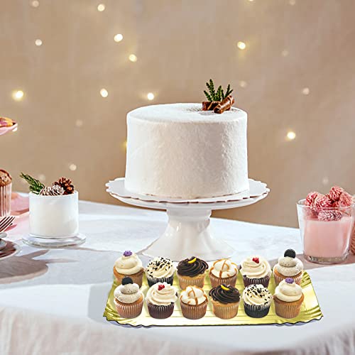 ZEAYEA 30 Pack Gold Serving Trays, Disposable Cookie Trays Platter for Parties, Rectangle Sturdy Paper Cardboard Serving Platters for Dessert Table, Cupcake Display, Birthday Party, Wedding, 14" x 10" - Image 5