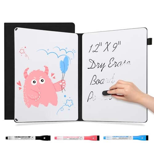 Tableau blanc effaçable à sec A4 avec feutres et gomme pour l'apprentissage portable