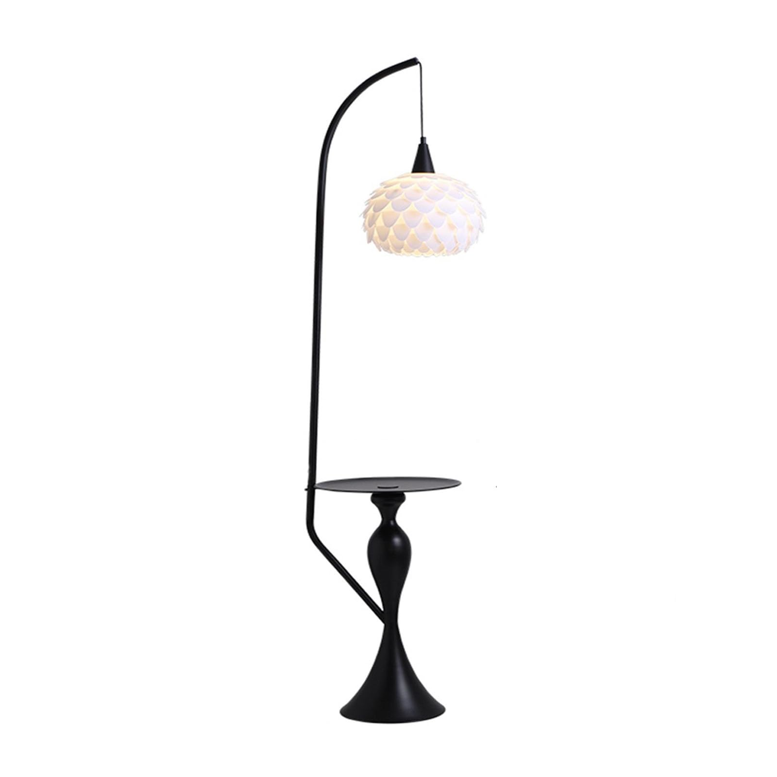 YHxFlux Lighting Floor Lamp with Table, Wooden End Side