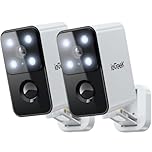 ieGeek Security Cameras Wireless Outdoor Pan Rotating 180° Home Outdoor Security Camera, 2K Battery Powered WiFi Camera with AI Motion Detection, Spotlight/Siren,Color Night Vision,Works w/Alexa(2Pcs)