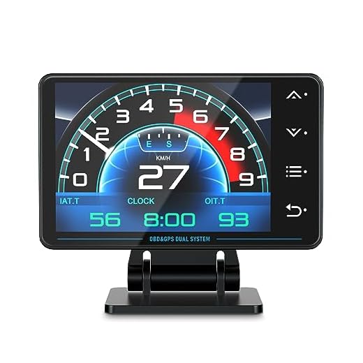 AWOLIMEI Obd2 Gauge Display, Heads Up Display for Car with Car Inclinometer, ,GPS Speedometer with Speed,RPM,Multifunction Digital Gauge Cluster