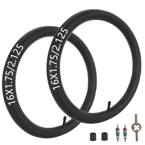 RUTU 16" x1.75/1.95/2.125 Inner Tube Replacement for BoB Gear Jogging Stroller Revolution SE/Pro/Flex/SU/Ironman Baby Jogger Summit X3 Schwinn JOYSTAR Stroller Tire Kids Bike Tire Tube 2 Pack