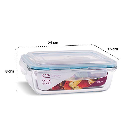 Conjunto 3 Potes Vidro 1040ml Marmita Hermetico