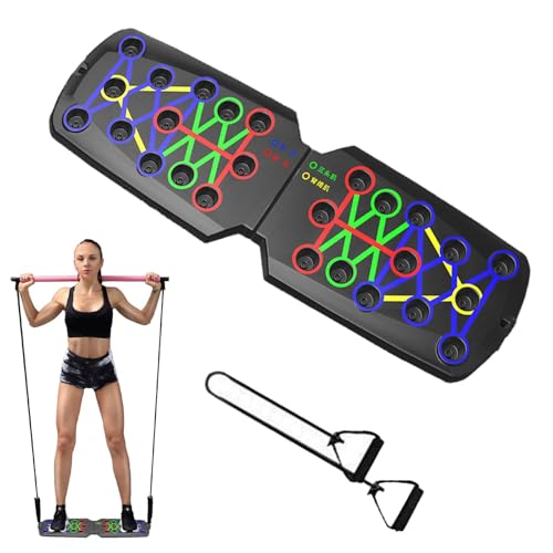 Smileshiney Tablero de empuje portátil | Equipo de entrenamiento de fuerza | Tablero de entrenamiento de fuerza plegable con base antideslizante y contador automático