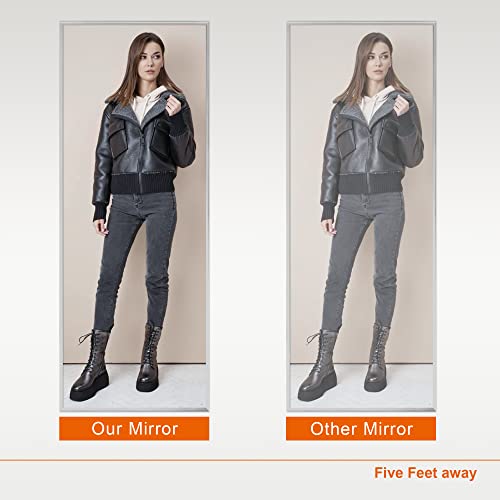 Image of PexFix Floor Full Length Mirror 64 inchx22 inch Mirror Full Length with Stand Full Body Mirror for Home Decor,Silver
