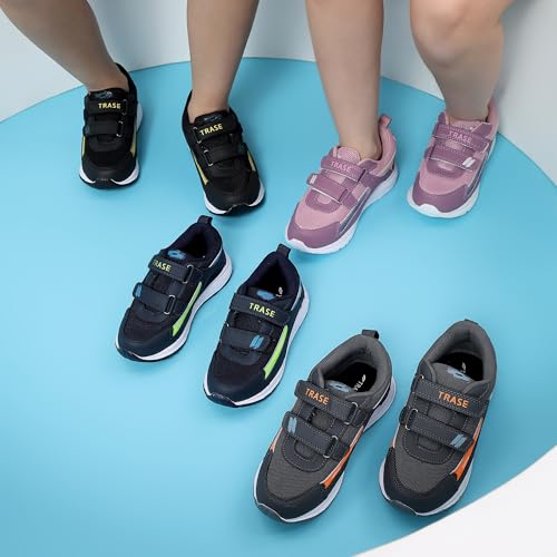 Image of TRASE Sports Shoes for Kids | Running Shoes for Boys & Girls with Hook & Loop | Anti-Skid Comfortable Lightweight Footwear with Breathable Fabric