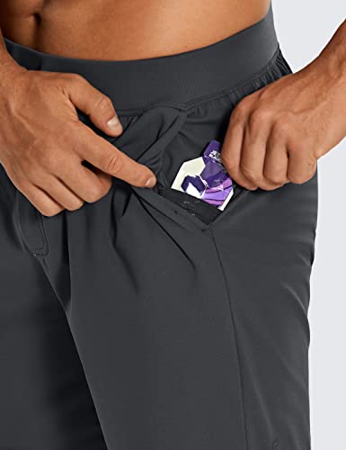 CRZ YOGA Shorts Masculinos 4 Way Stretch Workout Shorts de Caminhada Atléticos Macios com Bolsos 7 P
