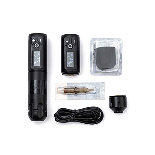 CN-WSC Tattoo Pen Kit Battery Pen Tattoo Cartridge Machine Wireless Power Digital LED Display 1950mAh Tattoo Equipment Supply for Professionals Tattoo ArtistsBlack2 Cover
