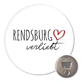 Huuraa Magnet Rendsburg verliebt 59mm Kühlschrankmagnet r& Flaschenöffner Geschenkidee