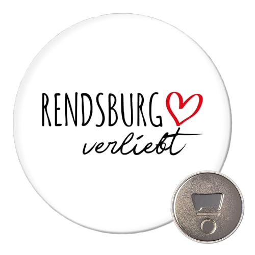 Huuraa Magnet Rendsburg verliebt 59mm Kühlschrankmagnet r& Flaschenöffner Geschenkidee