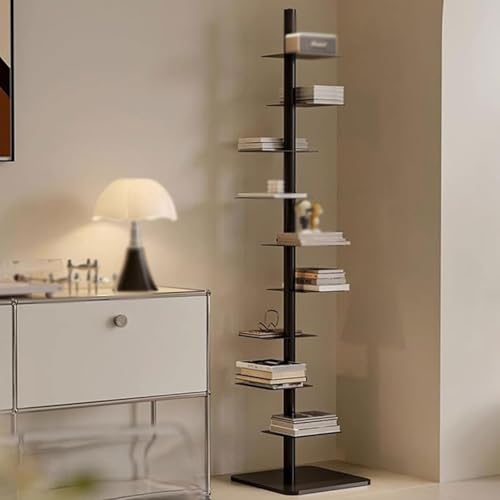 Estantería de escalera alta y estrecha para libros, librería metálica vertical 3