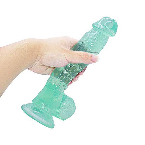 9,25 polegadas verde dildó brinquedos para usuários experientes com forte sucção
