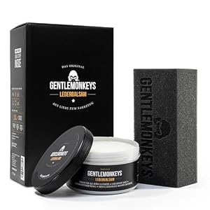 GentleMonkeys Lederbalsam Set Auto mit Schwamm