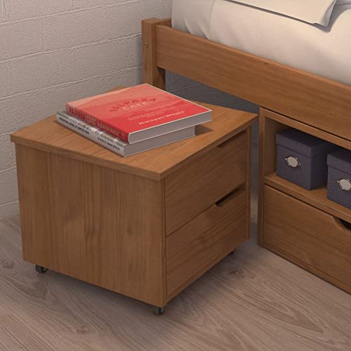 Cama Solteiro com 3 Gavetas e 1 Mesa de cabeceira Charme Inter Link Amendoa