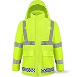 Característica especial: estos chubasqueros reflectantes son muy prácticos para el trabajo. Con cremallera de dos vías, este chubasquero es muy fácil de poner y quitar. Hay grandes bolsillos con cierre de velcro. Puedes llevar muchas cosas pequeñas y necesarias, como el teléfono móvil, las llaves, el dinero, etc. Además, hay una cinta de velcro para tarjeta de identificación. Las mangas tienen cierre de velcro y banda elástica y pueden proteger mejor contra el viento y la lluvia.