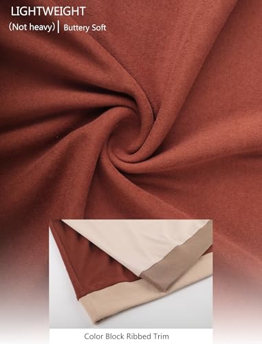 Saloogoe Sweatshirt for Women Long Sleeve Shirts Fall Sweaters 2025 Trendy Tops Chocolate Brown Fall Clothes Old Money Large