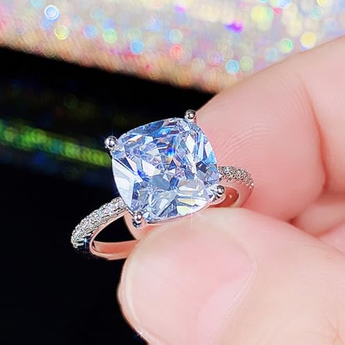 White Gold Plated White Square Cubic Zirconia Engagement Rings Wedding Bridal Band Promise Rings Evening Parties Anniversary Valentine's Day Gifts Eternity Bands for Women2