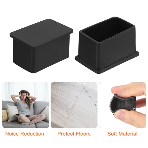 Tapas cuadradas de PVC para patas de silla, almohadillas protectoras de suelo 50x30mm 5