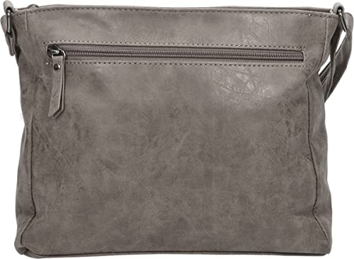 Sac d'épaule gris femme aux finitions soignées et élégantes