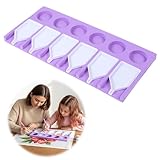 Diamond Art Tray 6 Slots Painting Trays Organizer Rhinestones Art Beads Sorting Storage Drawing Multi Boat Holder Tools Kits Purple Plastic Sorting Organizer for Adults DIY Crafts