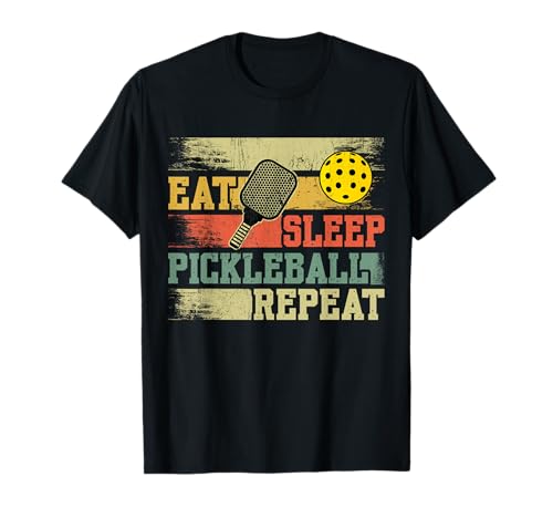 Eat Sleep Pickleball Repeat, retro, vintage Camiseta