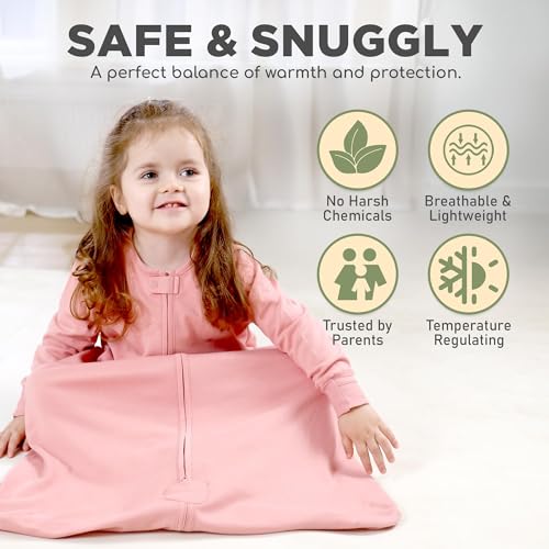 Image of Mama Cheetah Baby Sleep Sack with Sleeves 3-Pack, 0.5 TOG Organic Cotton Wearable Blanket with Two-Way Zipper, Swaddle Transition Long Sleeve Sleeping Bag for Newborn Infant, 0-6 Months