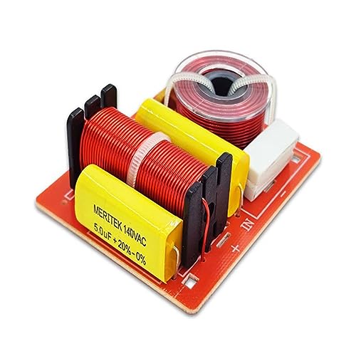 Srutueo 1 Piece Speaker 2 Way Audio Board Frequency Divider 120W Bookshelf HiFi Speaker Divider DIY, Red & Yellow, 500398995