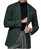 Mens Blazer Vintage Herringbone Business Hunting Jackets Winter Tweed Blend Retro Coats(M,Navy)