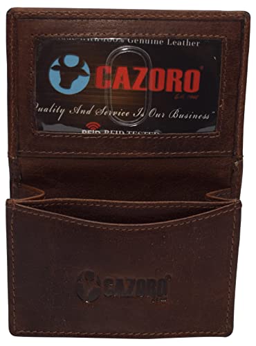 RFID Blocking Buffalo Leather Business Card Case Holder for Men & Women (Burgundy)