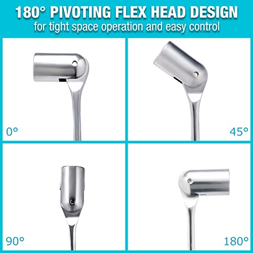 Duratech Double Flexible Socket Wrench Set, Metric, 6-Piece, 8-19Mm, 12 Point, With Rolling Pouch #TOP1