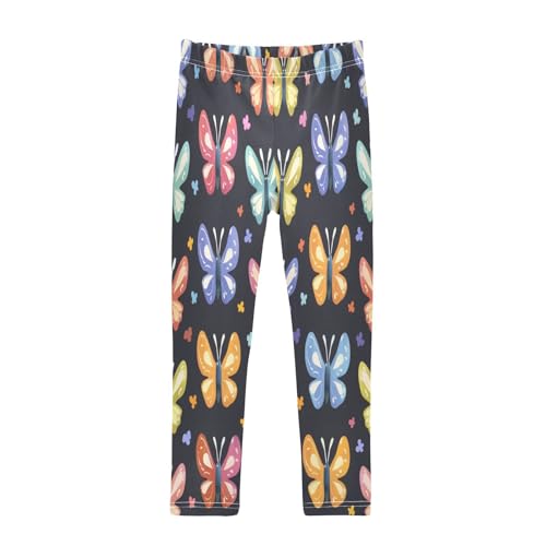 Toddler Girls Leggings Printed Yoga Pants Leggings Purple Blue Butterfly for Kids