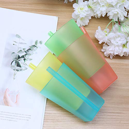 MILISTEN 4 Pcs Crianças Copos de Sippy Com Palha Embutida Copos de Plástico Crianças Copos de Crianç