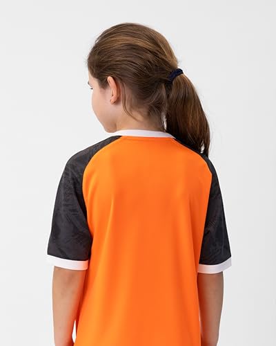 JAKO Trikot Iconic, Chemise Enfants Unisexes, Neonorange/Schwarz,