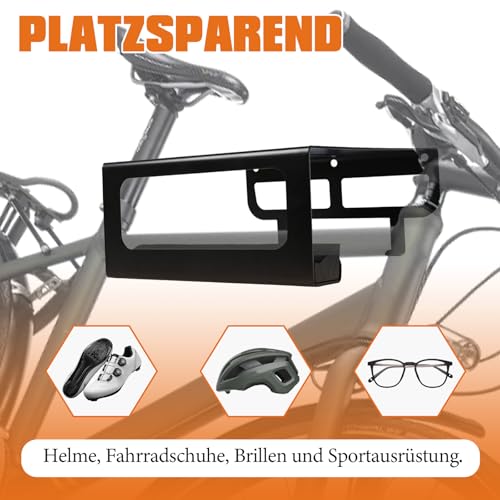 Fahrrad Wandhalterung, Fahrrad Aufhängung, Fahrrad Halterungen Wand, Wandmontage für Fahrradausrüstung, Tragkraft 30KG, Stahl, Platzsparender Fahrradständer, für MTB, Rennrad (Schwarz)