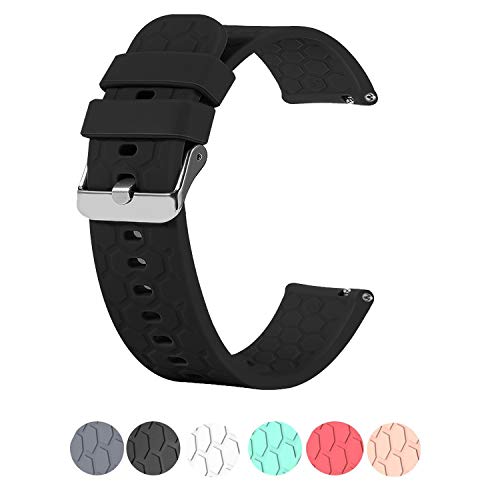 Compatible with Polar Ignite Band, FitTurn Replacement Sport Strap Soft Silicone 20mm Silicone Quick Release Colorful Watch Band Straps for Polar Ignite Fitness Watch (Black)