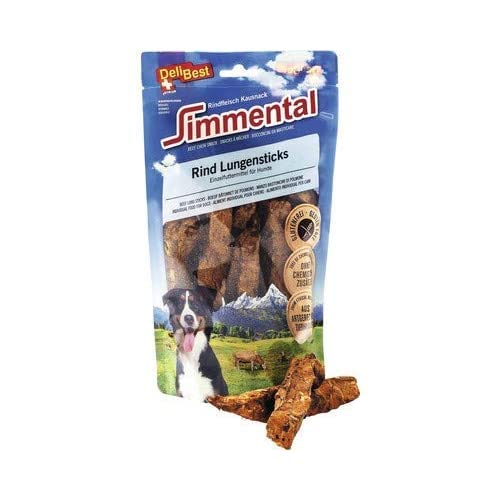 DeliBest Simmental Rind Lungensticks getrocknet I Gesunder Kauartikel für Hunde I Rinderlunge bekömmlich - weicher aromatischer Kausnack I leckere Hundesnacks 120 g