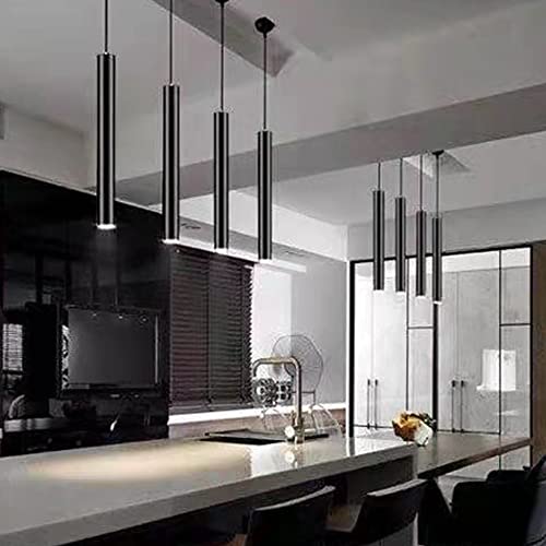 Lustre suspension tube aluminium RAGGZZ élégance noire et pureté des lignes LED 5W
