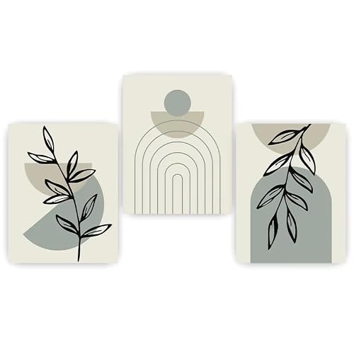 AEFOUU Abstract Art Wall Minimalist Leaf Geometric Arch Canvas Painting Nordic Style Poster Prints for Living Room Wall Decor(40x60cm/16x24in/Internal Frame)