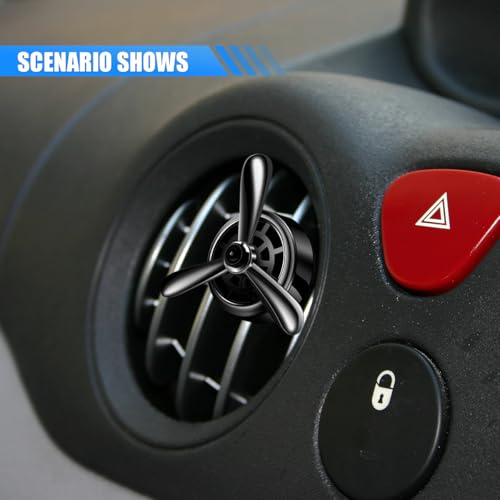 Image of Car Air Outlet Clip, Creative Air Force Propeller Shape Auto Ornament AirConditioner Vent Clip, Automotive Interior Accessories for Women Men (1, Black)