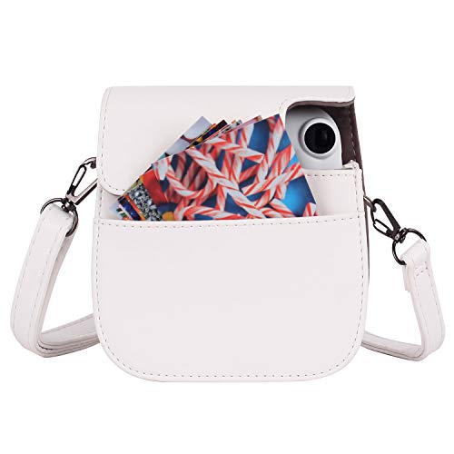 Phetium Instant Camera Case Compatible With Instax Mini 11,Pu Leather Bag With Pocket And Adjustable Shoulder Strap (White) #TOP4