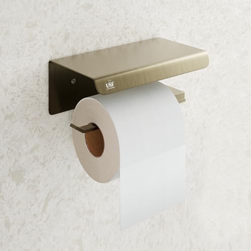 Image of USF Toilet Paper Holder for Bathroom | 304 Stainless Steel Tissue Paper Roll Holder | Bath Utilities | Square Wall Mounted Paper Holder for Restroom | Antique Finish | 3 Years Warranty
