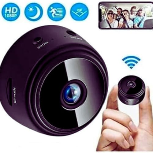 Mini Câmera Espiã A9 de Segurança WiFi, Lente Grande Angular, Visão Noturna HD 1080p, Controle por A