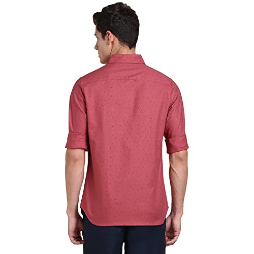 Image of Dennis Lingo Men's Micro Print Pure Cotton Slim Fit Full Sleeve Casual Shirt