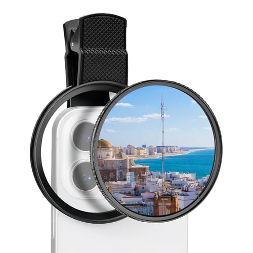 AMFUN 52mm Filtro Polarizador CPL de Lente de teléfono, Clip-on Filtro Polarizador Circular para Teléfono, Universal para Cámara de Teléfono Móvil con Clip, Accesorios de (Negra) - imagen 6