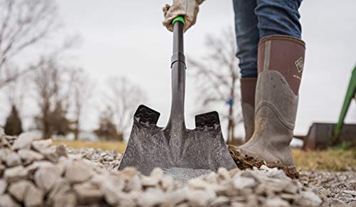 Hooyman Transfer Shovel With Heavy Duty Carbon Steel Head Construction, Ergonomic No-Slip H-Grip, Oversized Steps, And Square Nose Head For Gardening, Land Management, Yard Work, Farming And Outdoors #TOP2