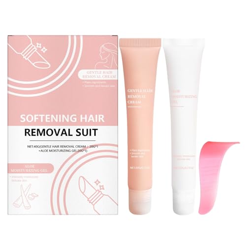 Crema De Depilación Para La Cara, Depilación Indoloro Con Fórmula Hidratante, 4.96x1.3 Pulgadas, Juego De Aseo De Labios De Labios De Cuello Para El Cuello De La Barbilla, Resultados Rápidos Y Efectiv